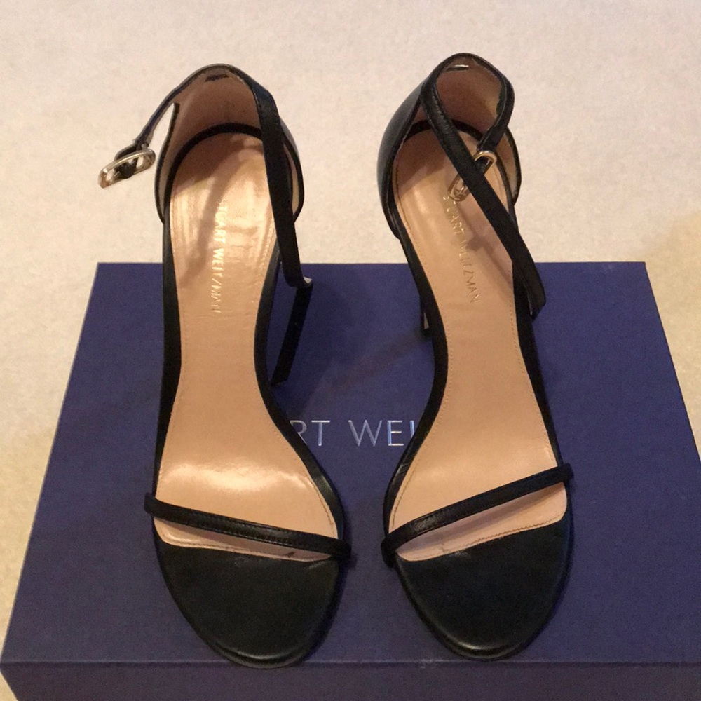 Stuart weitzman nudist sandal jet black size 7
